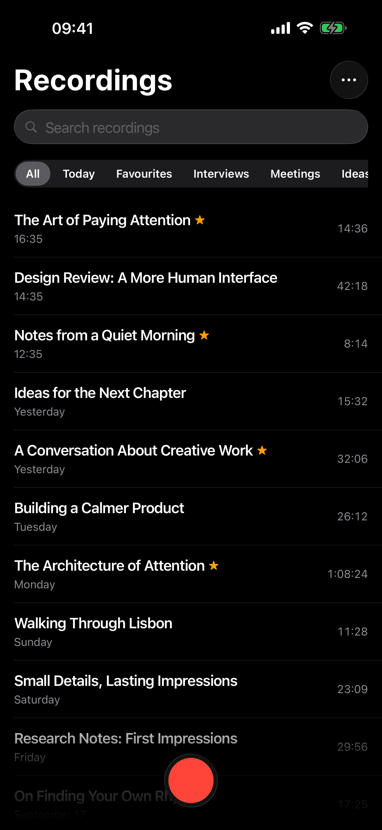Recordings library